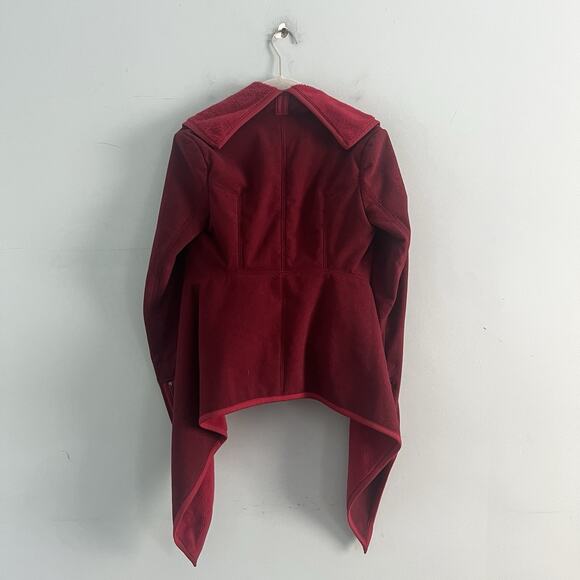 Lululemon Presence Of Mind Deepest Cranberry Red Fleece Wrap Jacket - Picture 5 of 7